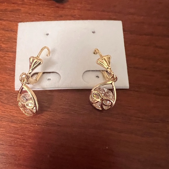 Sevil Italian Design Rose Gold Drop Earrings - Picture 2 of 7